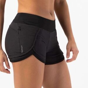 Hylete Black Athletic Iris Lined Short Black Shorts with High Waistband Sz Small